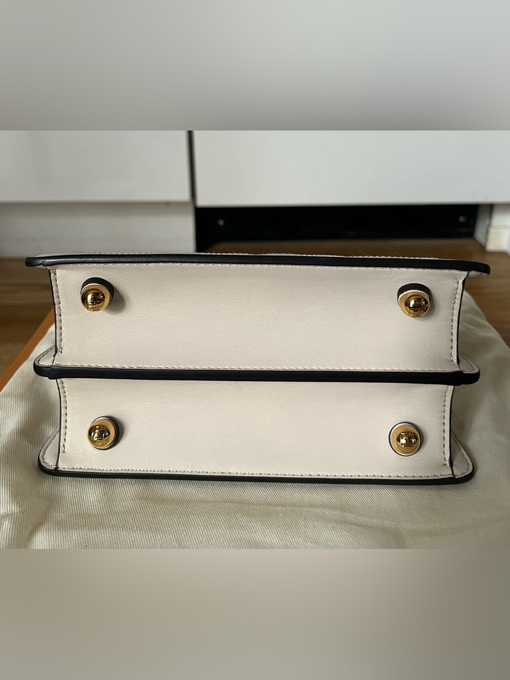 Fendi Cream Embroidered Mini Peekaboo Satchel - Picture 4 of 8